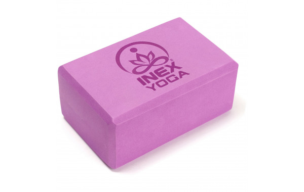 Блок для йоги 23x15x10см Inex Yoga Block EVA 4" YGBK-PR фиолетовый 600_380