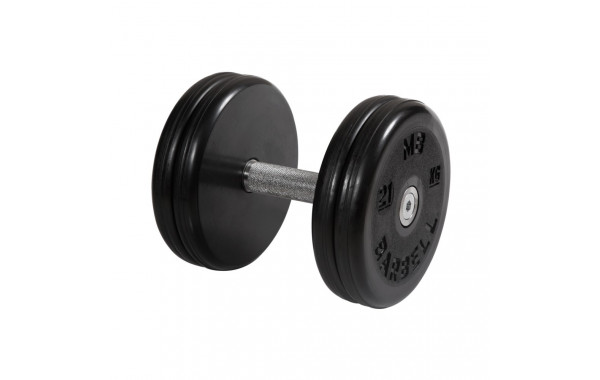 Гантель классик с вращающейся ручкой хром 21 кг MB Barbell MB-FdbEM-B21 600_380