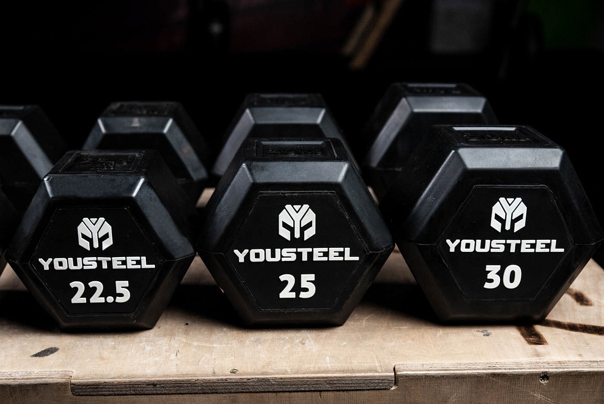 Гантель обрезиненная YouSteel HEX DB 10 кг 1197_800